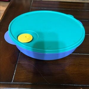 Tupperware Blue and Yellow Bowl with Lid